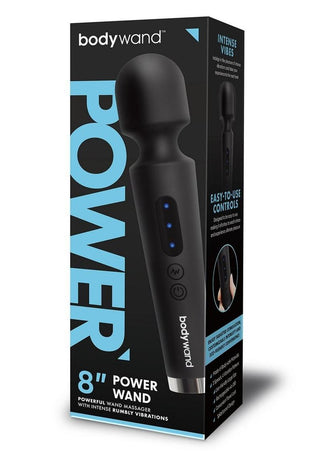 Bodywand Power Wand Rechargeable Silicone Wand Massager - Black - 8in