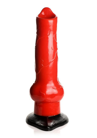 Creature Cocks Giant Hell Hound Canine Silicone Dildo - Red