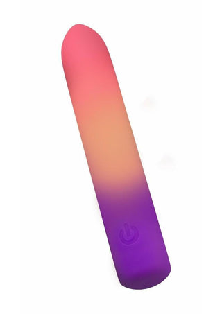 Play with Me Sunset Passion Rechargeable Silicone Vibrator - Orange/Purple