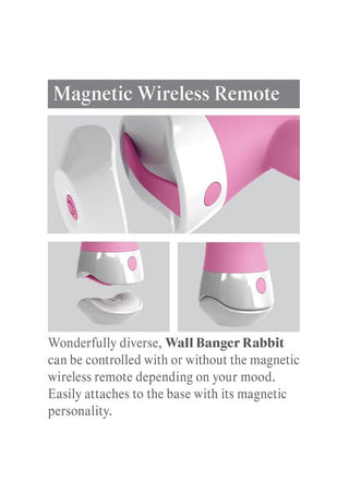 3Some Wall Banger Rabbit Silicone Vibrator USB Rechargeable Suction Cup Wireless Remote Splashproof