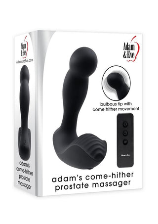 Adam and Eve - Adam's Come Hither Rechargeable Silicone Prostate Vibrator with Remote Control - Black