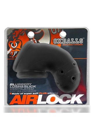 Airlock Air-Lite Vented Silicone Chastity - Black/Black Ice