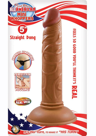 All American Mini Whoppers Straight Dildo Latin - Caramel - 5in