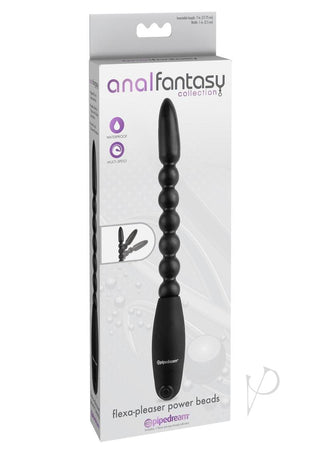 Anal Fantasy Collection Flexa Pleaser Power Beads Waterproof - Black - 7in