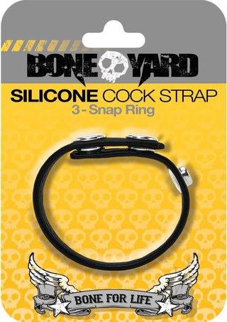 Boneyard Silicone Ball Strap 3-Snap Ring - Black