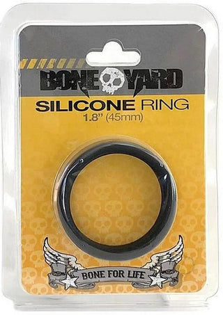 Boneyard Silicone Ring Cock Ring - Black - 1.8in