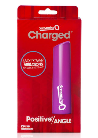 Charged Positive Angle USB Rechargeable Waterproof Multi Speed Vibrator - Purple