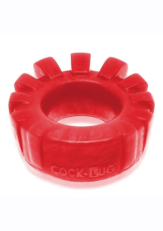 Cock-Lug Silicone Lugged Cock Ring - Red