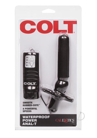 Colt Power Anal-T Vibrating Butt Plug with Remote Control - Black