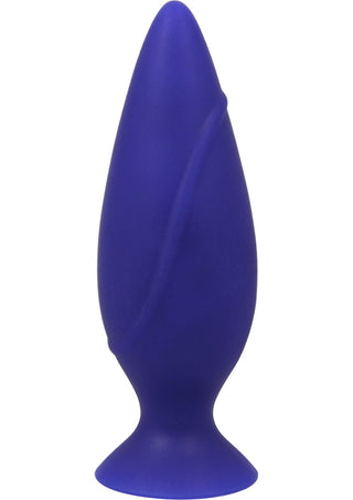 Corked Silicone Anal Plug - Blue - Small
