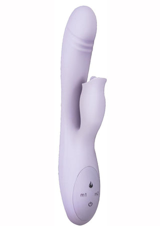 Devine Vibes Heat-Up Clit Licker Rechargeable Silicone Warming Vibrator - Lavender/Purple