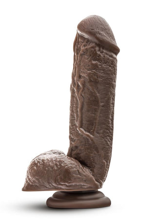 Dr. Skin Mr. D Dildo with Balls and Suction Cup - Chocolate - 8.5in