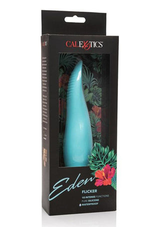 Eden Flicker Silicone Vibrator Waterproof - Blue - 6.25in