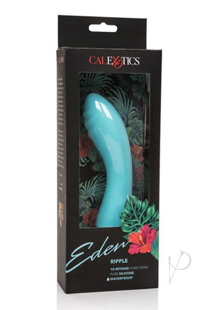 Eden Ripple Silicone Textured G-Spot Vibrator Waterproof - Blue - 6in