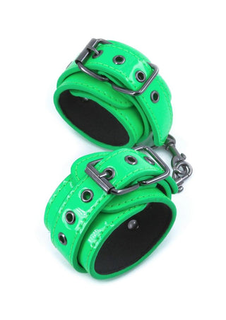 Electra Play Things Pu Leather Wrist Cuffs - Green