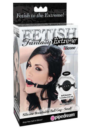 Fetish Fantasy Extreme Silicone Breathable Ball Gag - Black - Small