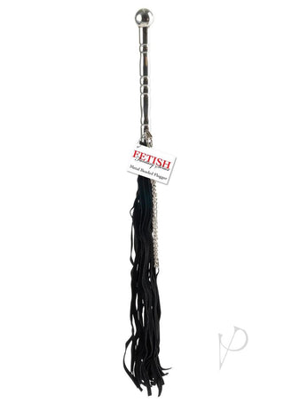 Fetish Fantasy Series Beaded Metal Flogger - Black/Metal/Silver