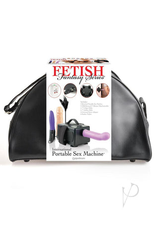 Fetish Fantasy Series International Portable Vibrating USB Powered Plug-In Sex Machine Kit with 2 Dildos - Black