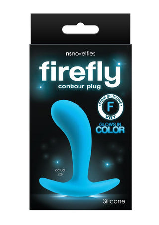 Firefly Contour Plug Silicone Butt Plug - Blue/Glow In The Dark - Small