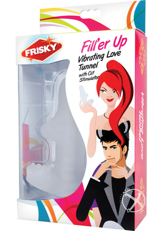 Frisky Fill Her Up Vibrating Love Tunnel with Clit Stimulator - Clear
