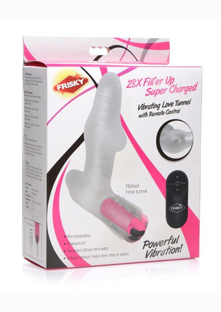 Frisky Vibrating Rechargeable Love Tunnel with Remote Control - Clear