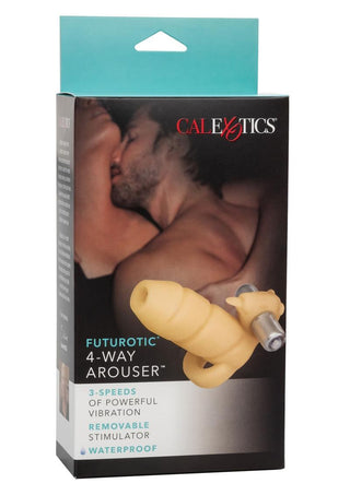 Futurotic 4 Way Arouser Penis Enhancer with Cock Ring and Bullet - Flesh/Vanilla