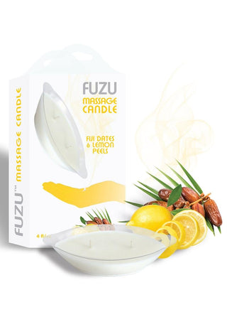 Fuzu Massage Candle Fiji Dates and Lemon Peels - 4oz