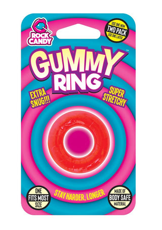 Gummy Cock Ring - Red - One Size