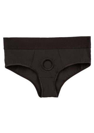 Her Royal Harness Backless Brief - Black - Large/XLarge