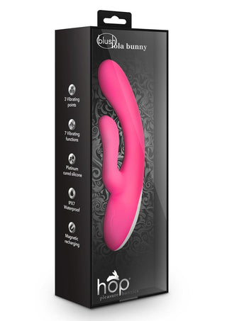 Hop Lola Bunny Rechargeable Silicone Rabbit Vibrator - Hot Pink/Pink