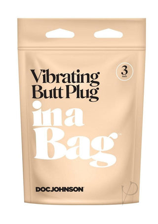 In A Bag Silicone Vibrating Butt Plug - Black - 3in