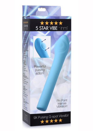 Inmi 5 Star 9x Pulsing Rechargeable Silicone G-Spot Vibrator - Teal