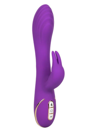 Jack Rabbit Signature Heated Silicone Rotating G Rabbit Rechargeable Vibrator - Purple