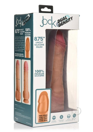 Jock Dual Density Uncut Dildo with Balls - Caramel - 8.75in