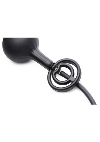 Master Series Devil's Rattle Inflatable Silicone Plug with Cock Ring