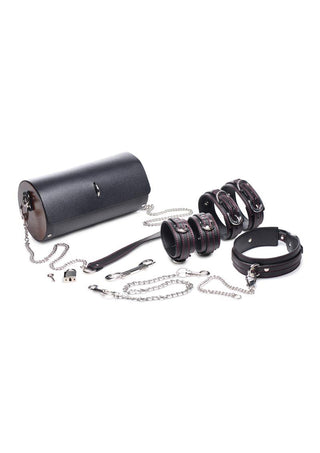 Master Series Kinky Clutch Bondage Set with Carrying Case - Black/Brown