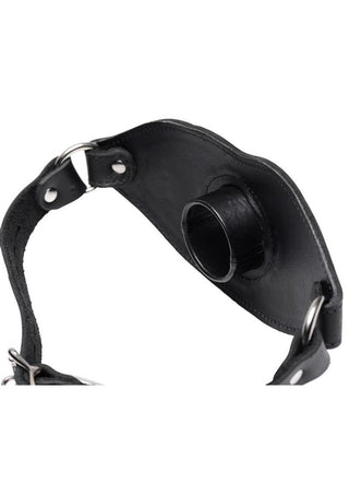 Master Series Leather Locking Open Mouth Gag