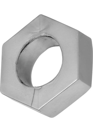 Master Series Silver Hex Heavy Duty Cock Ring and Ball Stretcher - Gray/Grey