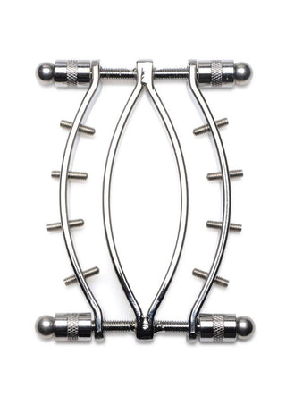 Master Series Spread 'Em Poker Stainless Steel Labia Clamp with Adjustable Pressure Screws