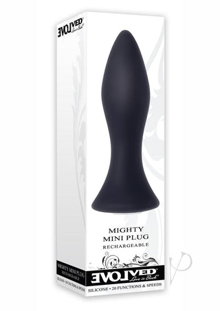 Mighty Mini Rechargeable Silicone Anal Plug with 20 Functions and Speeds - Black