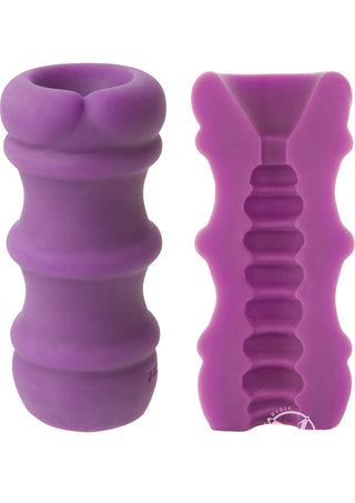 Mood Pleaser Thick Ribbed Ultraskyn Masturbator - Purple