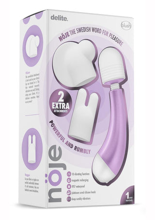 Noje Delite Wisteria Rechargeable Silicone Wand Massager - Purple/White