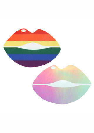 Peekaboo Pride Lips Pasties - Rainbow