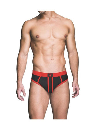 Prowler Red Ass-Less Brief - Black/Red - Medium