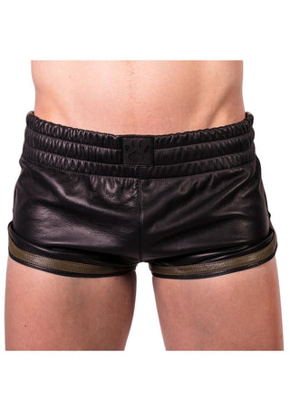 Prowler Red Leather Sport Shorts - Black/Green - Small