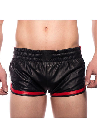 Prowler Red Leather Sport Shorts - Black/Red - XLarge