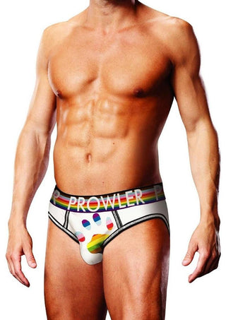 Prowler White Oversized Paw Open Brief - Multicolor/Rainbow/White - Medium