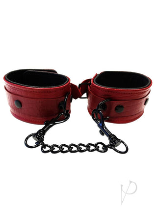 Rouge Anaconda Adjustable Wrist Cuffs - Black/Burgundy/Red