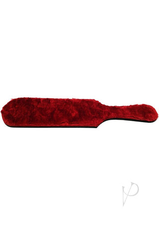 Rouge Leather Paddle with Faux Fur - Black/Red