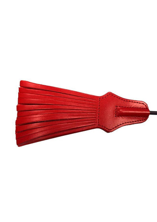 Rouge Tasselled Leather Riding Crop - Black/Red